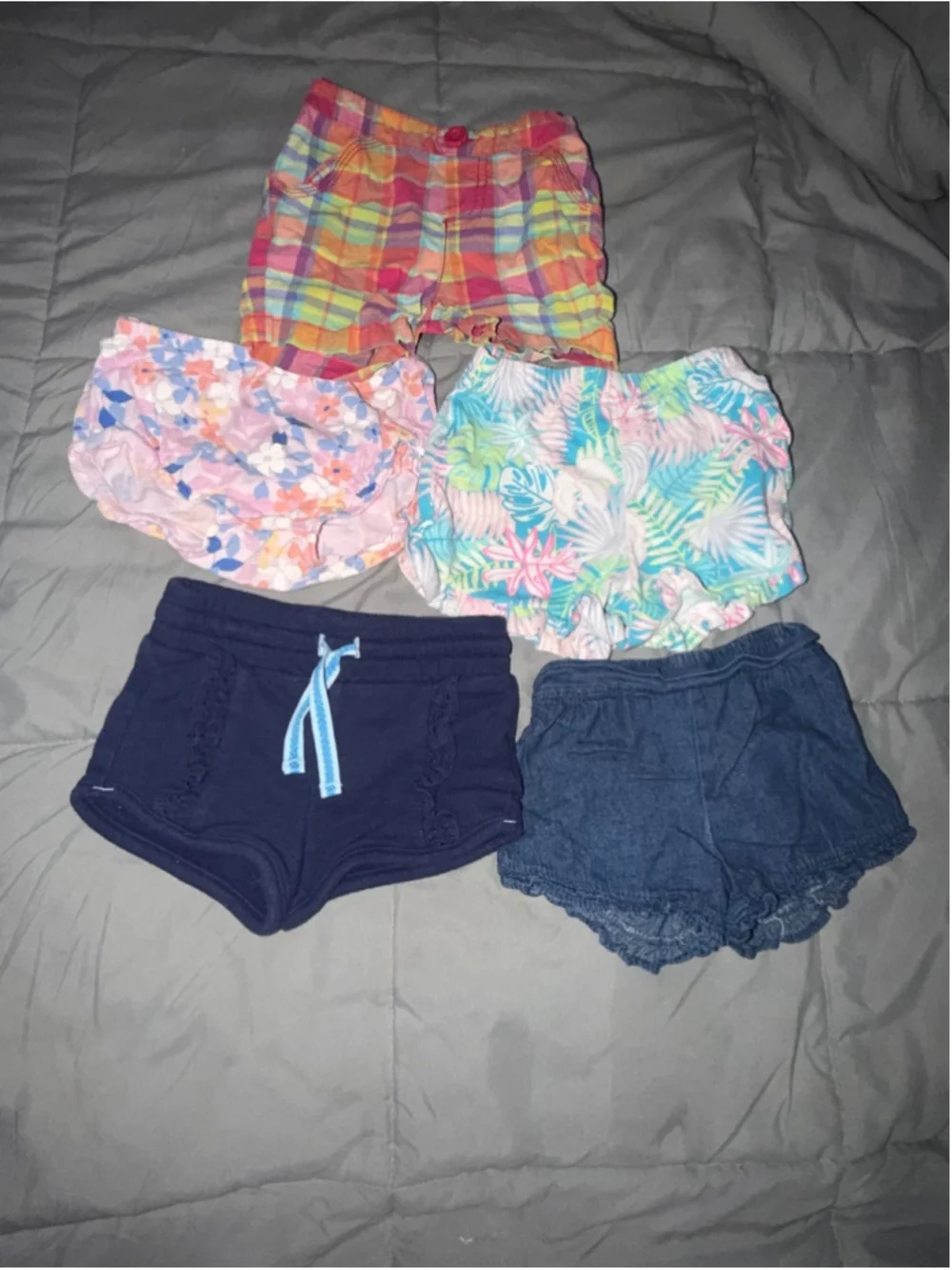 18M Baby Girls Shorts Lot of 5 Carter's Cat & Jack Circo Bench Kids Summer